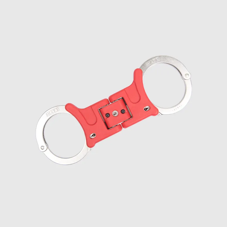 Hiatt Ultimate Hinged Speedcuffs - Nickel - Red